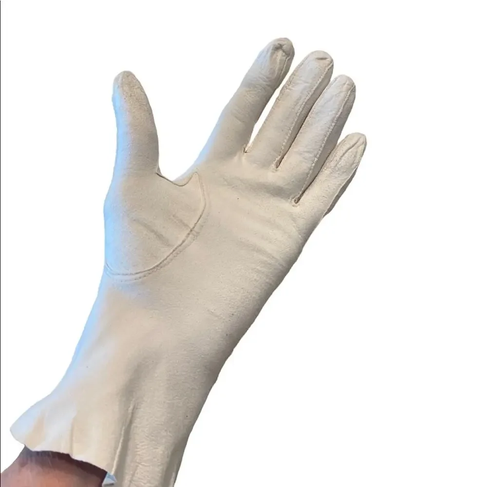 Vintage White Kidskin Gloves Made in Western Germany Very delicate